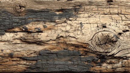 Close-up of weathered wood with charring, knots, and interesting textures