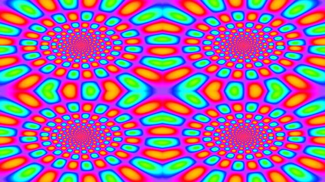 Colorful Psychedelic Optical Illusion Pattern for Visual Effect