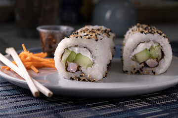 sushi with chopsticks © DC