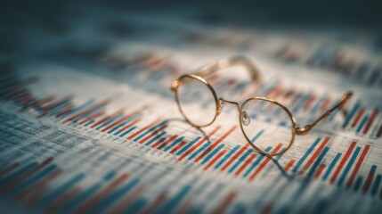 A pair of glasses is sitting on top of a sheet of paper with a lot of numbers