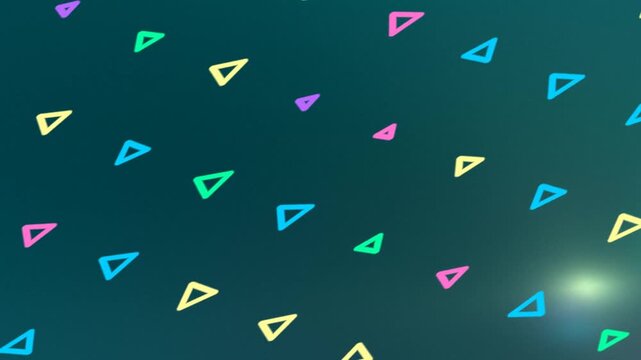 Abstract colorful triangles pattern dark background

