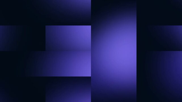 Abstract purple and blue gradient motion background with geometric block composition and soft lighting. Modern dynamic backdrop ideal for corporate video, presentation, and digital branding.