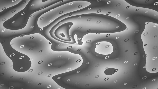 Abstract black and white swirling digital pattern