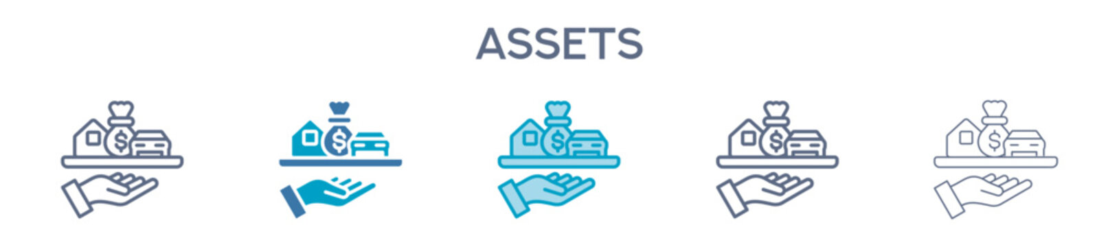 Assets Element For Design Graphic - Multi Styles. Vector Illustration Of Two Colored And Black. Multiple Icons Designs Can Be Used For Mobile, Ui, Web 