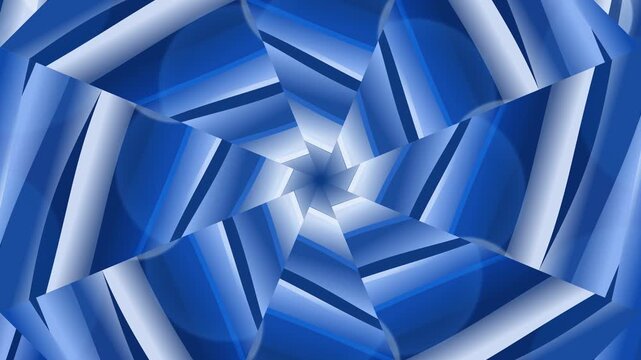 A mesmerizing blue abstract geometric pattern with 3D-like shapes and a central focal point