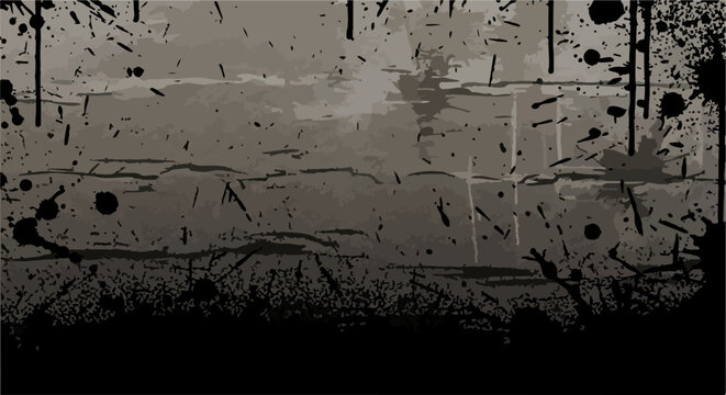 Abstrakcyjne tło z ciemnymi plamami i teksturą grunge, idealne do projekt&oacute;w wymagających surowego, miejskiego stylu.