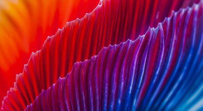 Abstract macro view of vibrant betta fish fins with iridescent scales