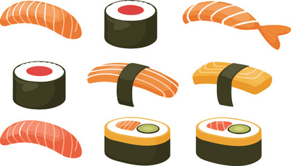 Colorful Sushi Variety Set – Nigiri, Maki, and Sashimi Collection © MST AKHLIMA 