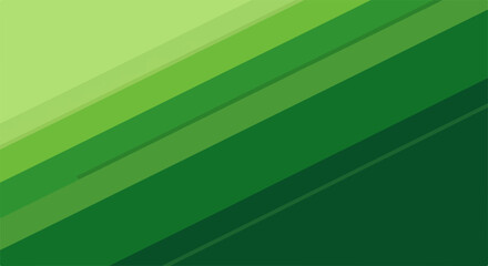 明るいライムグリーンから深いフォレストグリーンまで、複数の色調の緑が斜めのストライプ状に重なり合い、モダンでクリーンな印象を与える幾何学的な抽象背景デザイン。エコや自然、成長をイメージさせるグラデーション。