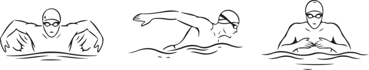 Fototapeta premium A unique icon of swimming