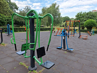 Outdoor sports ground in city park