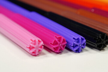New colored plastic felt-tip pens