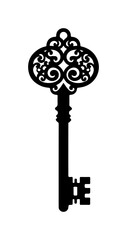 Obraz premium Black Key Silhouette Icon