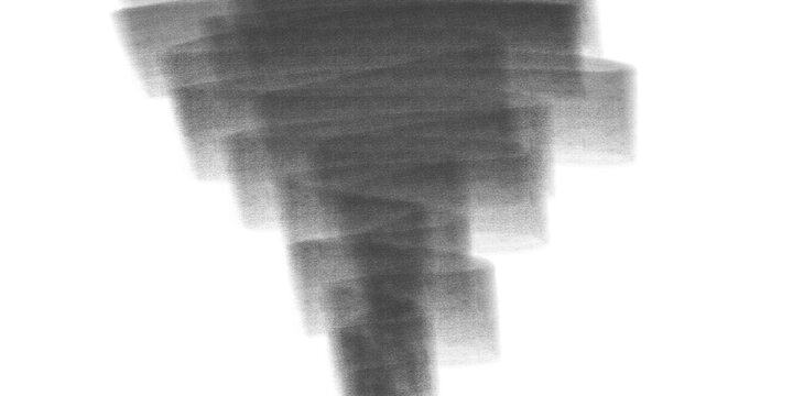 Tapering Black Marker Scribble Funnel Shape Isolated on White