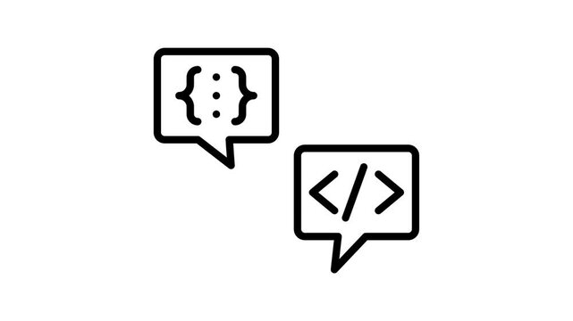 chat coding icon animation