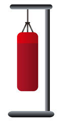 ボクシング等のスポーツ、格闘技で使うサンドバッグを赤、黒、灰色の配色でグラデーション効果も付けてデザインしたベクターのイラストのグラフィック素材