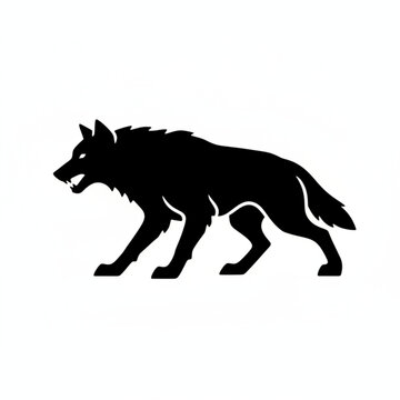 dire wolf icon silhouette illustration for fantasy, wildlife, and nature design