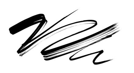 Dynamic Black Ink Brush Strokes Creating an Abstract Artistic Pattern