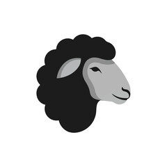 Black Sheep Head Illustration Side View. © alfi rudi kurniawan