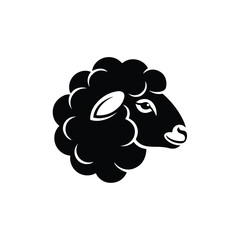 Black Sheep Head Illustration Silhouette Profile. © alfi rudi kurniawan