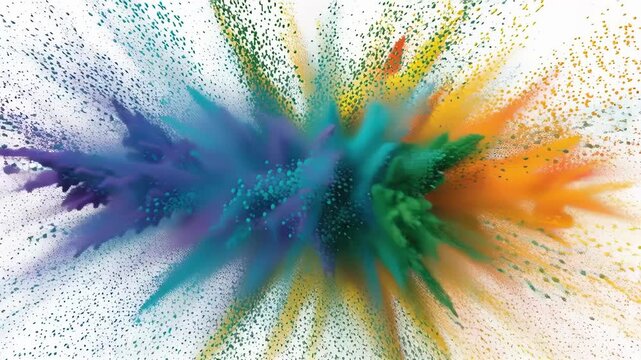 Color explosion abstract rainbow powder burst vibrant dust splash colorful powder cloud bright pigment spray multicolor dust vivid art background dynamic color motion energetic particles creative