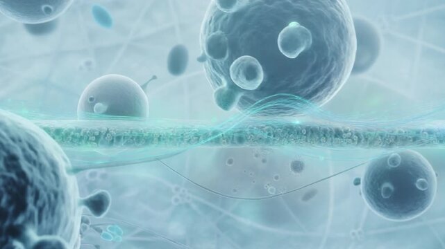 Cinematic Scene of INTERFERON Signaling Cascades Across Cellular Networks in High Realism