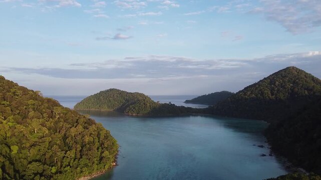 Chong Khat Bay aerial view, Surin Islands National Park, Thailand