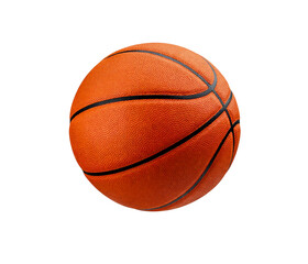 Orange basketball ball isolated on white background with clipping path cutout