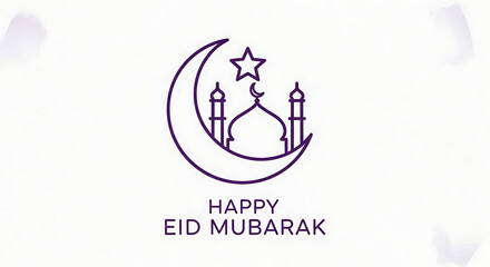 Obraz premium Happy eid mubarak greeting card