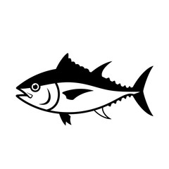 Obraz premium Tuna Fish Silhouette Icon, Vector Illustration on White Background