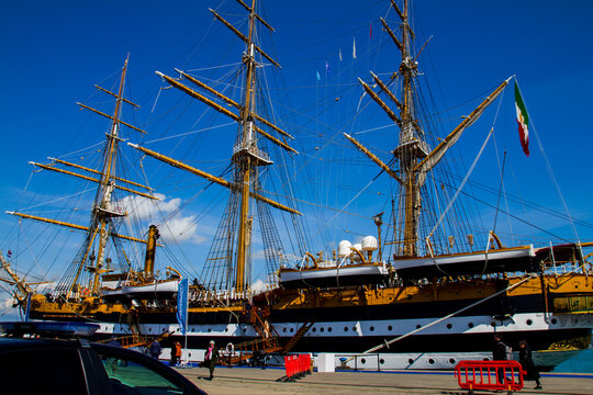 the famous Italian ship Amerigo Vespucci