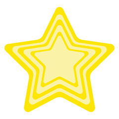 Bright Yellow Star Icon Isolated on Transparent Background &ndash; Flat Cartoon Star Illustration