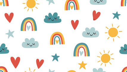 Vibrant Rainbow Pattern Repeating Colorful Design.