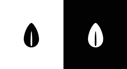 Water Drop Icon Set in Black and White, Minimal Droplet Liquid Symbol on Square Background