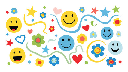 Fototapeta premium Colorful Smiley Faces Artwork with Bright Colors.