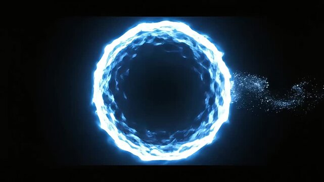 Electric Blue Ring of Energy Forming a Circle.