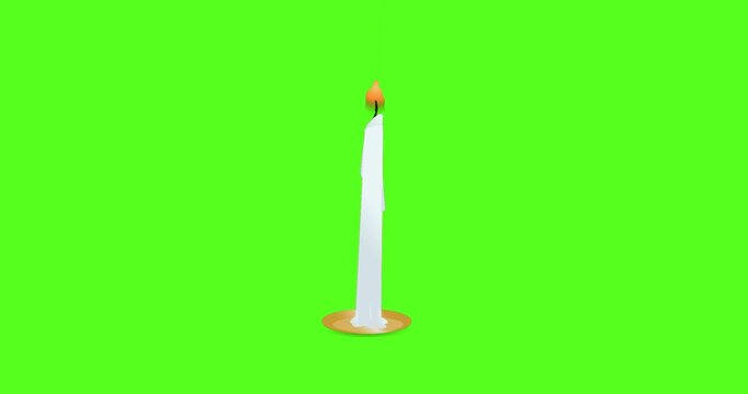 candle on a green background