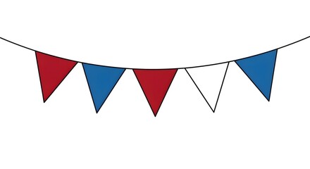 Fototapeta premium Red, White and Blue Pennant Banner