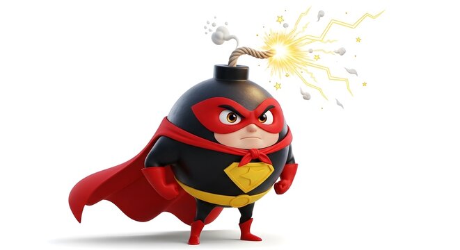 Cartoon Super Bomb Character Illustration