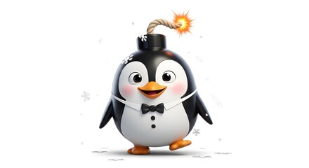 Penguin Bomb Character Illustration