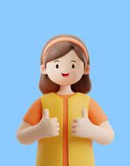 전문 직업을 가진 3D 캐릭터
