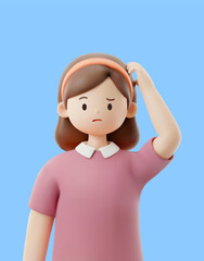 전문 직업을 가진 3D 캐릭터
