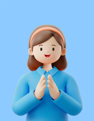 전문 직업을 가진 3D 캐릭터
