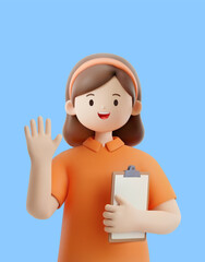 전문 직업을 가진 3D 캐릭터
