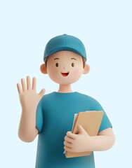 전문 직업을 가진 3D 캐릭터
