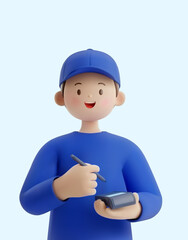 전문 직업을 가진 3D 캐릭터
