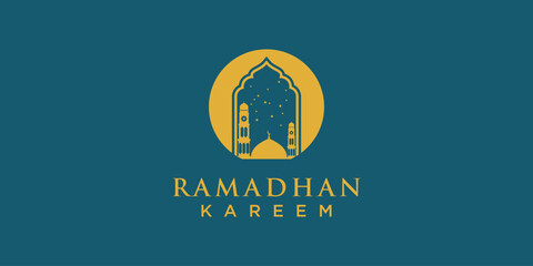 Creative Ramadhan background design vector with modern concept
