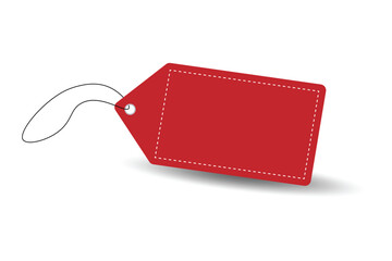 Red Price Tag Label Vector &ndash; Blank Sale Tag with String and Discount Template