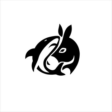Print Shark and donkey logo design for your brand and company identity.