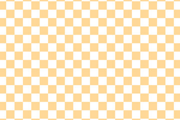 オレンジと白の市松模様パターン背景素材